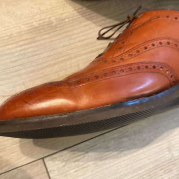 Johnston & Murphy Size 11.5 Mens Calfskin Mahogany Dress Shoes